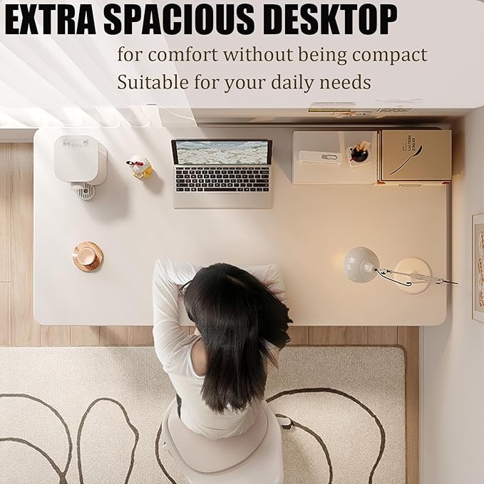 Small Office Computer Desk Writing Desk Waterproof and Scratch-ResistantSturdy Study Writing Desk with Wooden Tabletop and Metal Frame for Bedroom