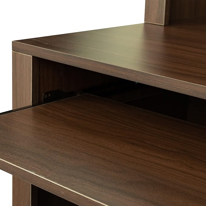 Home Office Computer Desk with HutchWalnut