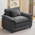 Sectional Sofa Modular Cloud Couch with Ottoman Deep Seat Sleeper Sofas with Throw Pillows Comfy Velvet Single Sofa for Living Room Apartment (Dark Grey Single Seat)