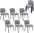CLATINA Set of 10 Stackable Waiting Room Chairs Armless No Wheels Reception Chair with Upholstered Seat Guest Chairs for Conference Breakroom Lobby Events Church School Hall Hotel (Grey)