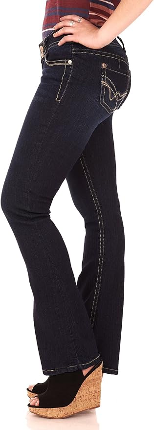 WallFlower Luscious Curvy Bootcut Jeans for Women Mid-Rise Insta Stretch Denim Size-Inclusive Juniors Jeans