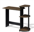 Furinno COMPACT Desk 28.5 Wide Gaming Desk with Shelves Computer Desk with Book Shelf Office Desk for Home Office Study Room Dorm Bedroom Columbia Walnut