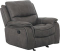 Furniture of America Rock Haven Fabric Upholstered Power Recline Chair with Pillow Top Arms for Living Room Home Office Dark Gray