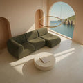 Curved Sectional Modular Couch with Chaise Modern 105.91'' Boneless Sofa with Deep Seat Sherpa Boucle Cloud Couch for Living Room Cozy Teddy L-Shaped Couches No Assembly Green