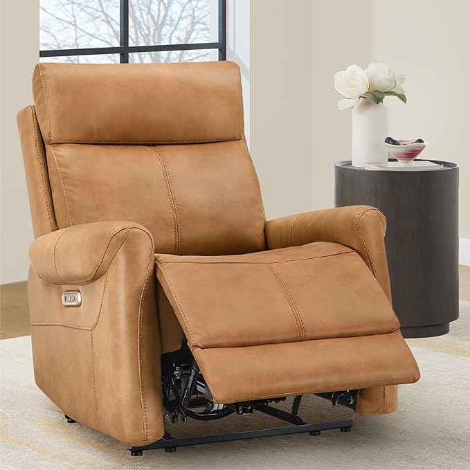 Leather Recliner Chair for Adults Wall Hugger RV Recliner with USB Charging Ports Electric Power Reclining Sofa for Living Room Home Theater Seating Bedroom