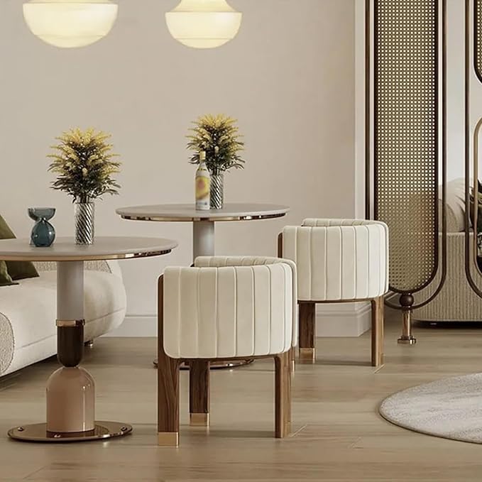 Velvet Fluted Accent Chair for Living Room with Wood Frame High Resilience Foam Elegant Modern Armchair (Beige)