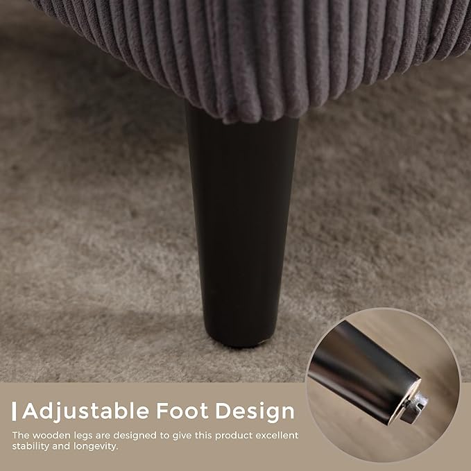 Living Room Accent Barrel Chair Century Modern Style Decorative Chair Armchair for Living Room with Thick Cushions and Pillows Comfy Single Sofa Chair Chair with Wooden LegsDark Grey