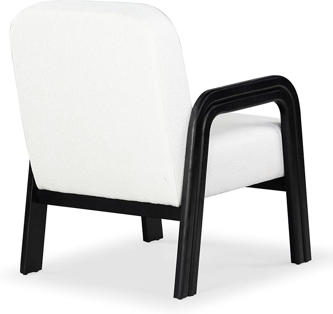 SAFAVIEH Couture Collection Roslina Ivory Boucle/Black Accent Chair (Fully Assembled)