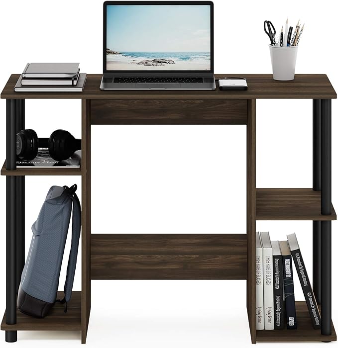Furinno Jaya Computer Study Desk Columbia Walnut/Black