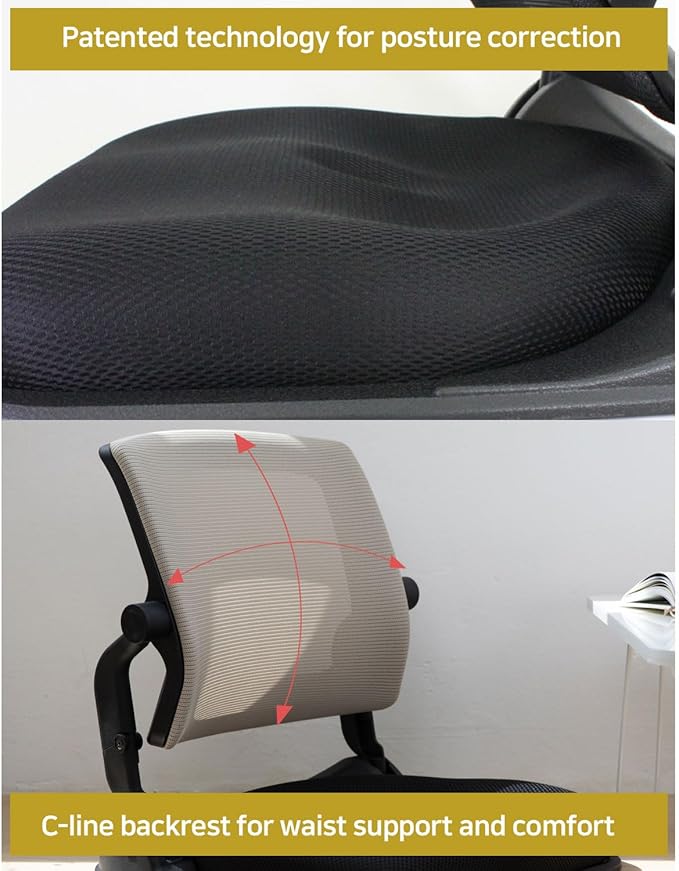 Patented Floor Chair with Back Support - Foldable Orthopedic Floor Chair for Adults/Children - Japanese Legless Seat for Meditation TV Pelvic Adjustment - Recliner with Back Support (Gray)