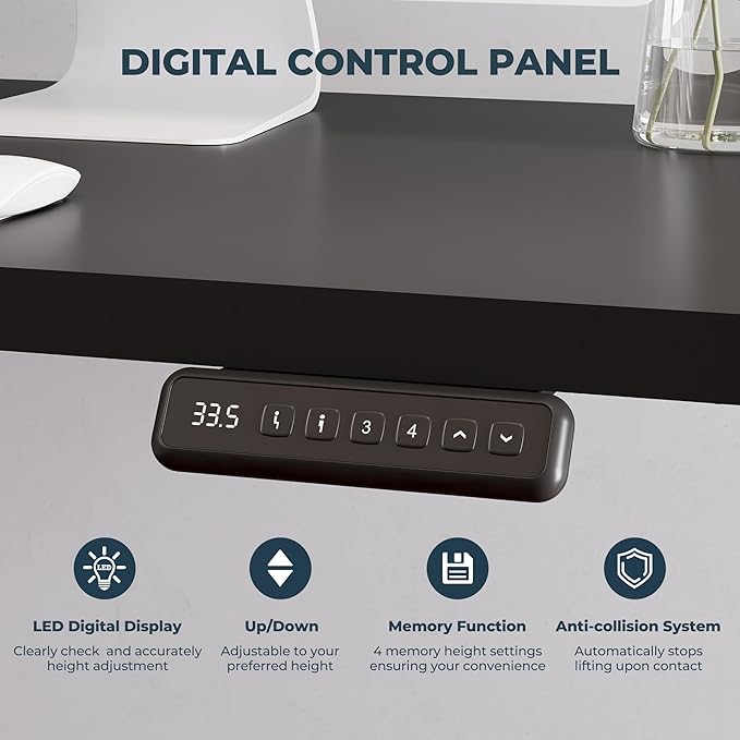 L-Shaped Standing Desk 71 x 63 Inches Height Adjustable Desk with Storage Sit and Stand up for Work Office Home Ergonomic Rising Computer Table for Home Office with Splice Board Black