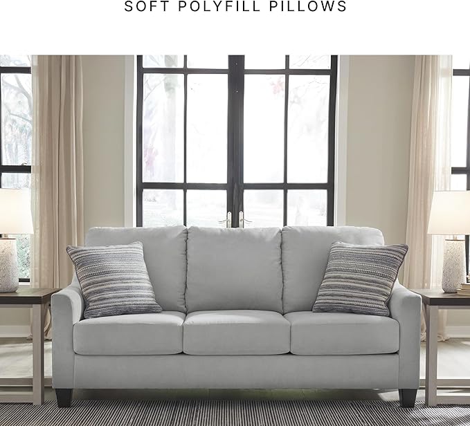 Signature Design by Ashley Adlai Casual Sofa with 2 Toss Pillows Light Gray
