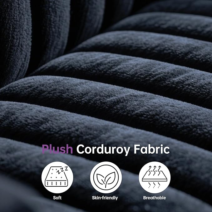 Sofa 71 Loveseat Sofa-in-a-Box Deep Seat Couch No Assembly Required Comfy Plush Corduroy for Living Room Bedroom Office