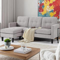 L Shaped Couch Convertible Sleeper Sofa Bed with Reversible Chaise Sectional Lounge Sectional Boneless Couch for Apartment Small Couches for Small Spaces Light Gray
