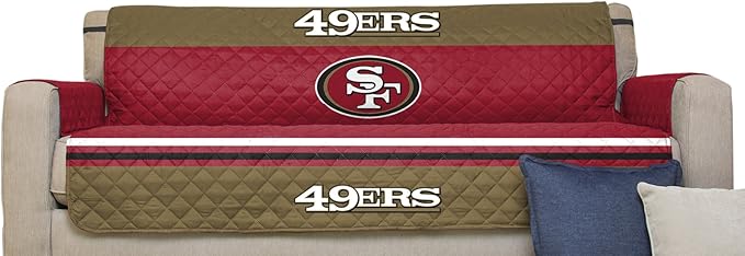 Pegasus Sports NFL Unisex NFL Sofa Couch Reversible Furniture Protector with Elastic Straps 75-inches by 110-inches