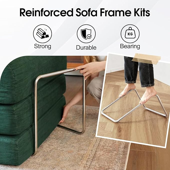 78.8'' Convertible Sofa Bed Boneless Couch in a Box Modular Corduroy Comfy Foldable Sleeper Compression Sofa Loveseat Couches for Living Room (Green 78.8 inch)