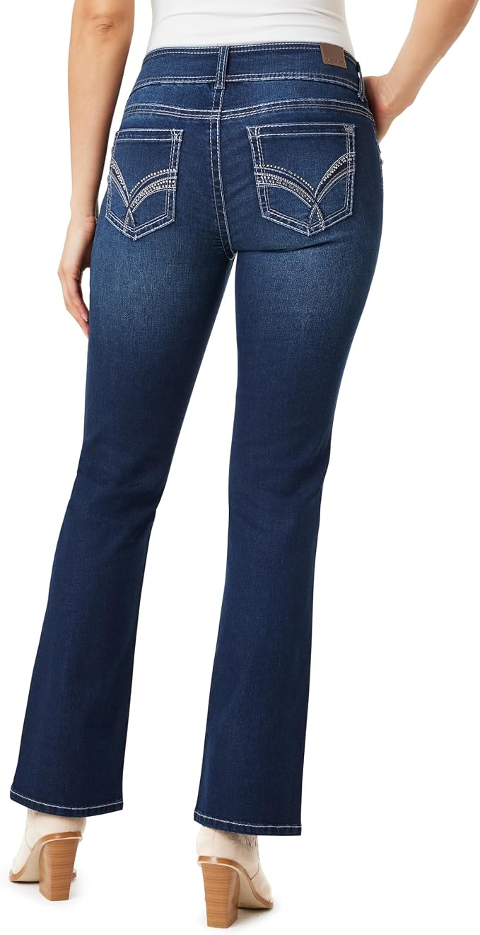 WallFlower Luscious Curvy Bootcut Jeans for Women Mid-Rise Insta Stretch Denim Size-Inclusive Juniors Jeans