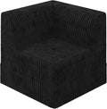 Corner Sofa Compressed Sectional Sofa Modern Minimalist Style Corduroy Sleeper Sofa for Living Room Bedroom Space-Efficient Design Black Single &amp Multi-Person Couch