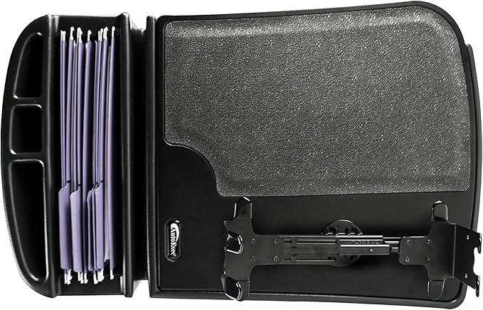 AutoExec GripMaster Car Desk for Your Vehicle Workstation and Mobile Office Black with Printer Stand