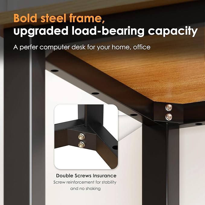 Need Small Computer Desk 31.5 inch Sturdy Writing Desk for Small Spaces Computer Desk Teens Desk Study Table Laptop Desk Home Ofice Desk Black Metal Frame Teak