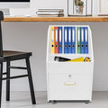 Rolling File Cabinet Open Design PVC Locking File Cabinet File Holder Under Desk Storage File Organizer with Wheels for Offices Craft Rooms Classrooms Homes