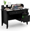 Safeplus 48 Computer Desk with 4 Storage Drawers and Hutch Wood Executive Table for PC Laptop