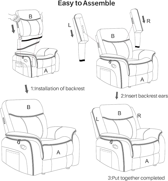 Massage Recliner Chair with Heat Faux Leather Recliner Chairs for Adults 39 Wide Manual Reclining Ergonomic Lounge Chair Overstuffed Wall Hugger Recliners for Living Room Nut Brown