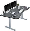 VIVO Electric 63 x 32 in Standing Desk Memory Height Adjustment 1B Series Holds 220 lbs Black Carbon Fiber Top Gray Frame DESK-KIT-1G1R