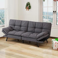 MUUEGM 71 Futon Sofa Bed with Memory FoamFuton Couch with Adjust Backrest and Armrest Couches Bed for Living RoomStudios Apartments Dormitories Offices and Game RoomsDeep Grey