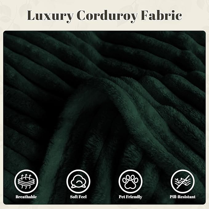 75 Cloud Loveseat Sofa 26 Deep Seat Boneless Couches for Living Room Modern 3 Seater Sofa with Throw Pillows Corduroy Compression Sofa in Box No Assembly Couch for Bedroom Dorm Dark Green
