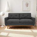 67.7 Mid-Century Modern Loveseat Sofa2-Seat Small Couch with Wooden Legs and Tufted Back for Living Room Bedroom Office ApartmentMini Upholstered Love Seat (Dark Gray)