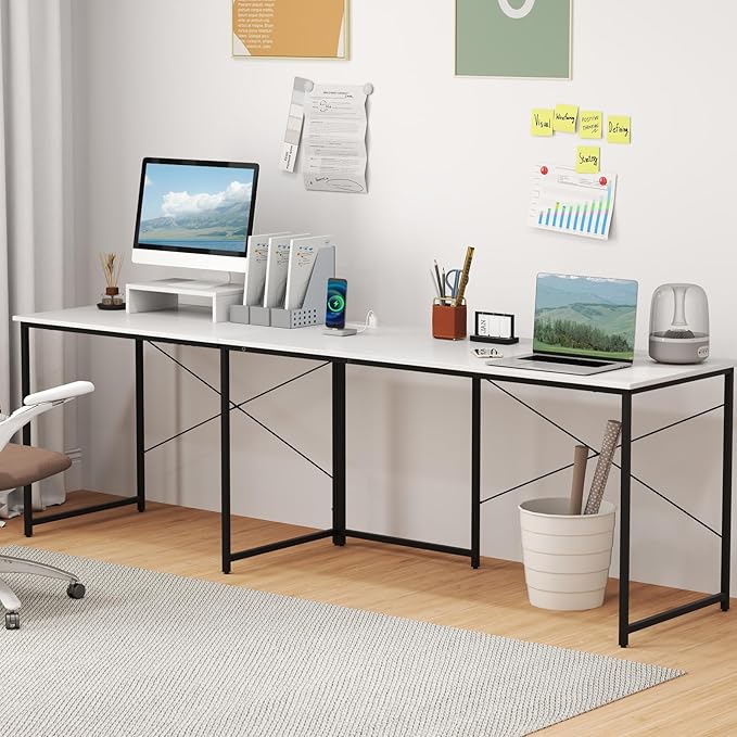 Giantex L Shaped Computer Desk 59 Inch Reversible Corner Desk with Power Outlet and USB Ports &amp Monitor Stand Wooden Writing Desk Gaming Table for Home Office Room Small Space (White)