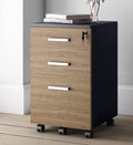 Modern Design Lazio File Cabinet Filing Cabinets for Home Office Drawers for Under Desk Locking 3 Drawer Rolling Wood Filing Cabinet with Lock Walnut and Black by Crafts and Comfort