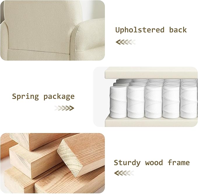 Accent Chairs Set of 2 Living Room Chairs in Chenille Fabric Modern Reading Chair with Storage Function for Living Room Apartment and Compact Spaces (Beige)