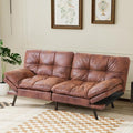Futon Sofa Bed Convertible CouchMemory Foam Futon Sofa CouchSleeper Futons Sofa CouchesSmall Splitback Modern Loveseat Sofa Bed for Living RoomOfficeApartmentFaux LeatherBrown.