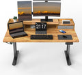 55 x 30 Inch Electric Standing Desk with 2 Drawers Adjustable Height Widened Stand Up Desk with Storage Sit to Stand Ergonomic Workstation for Home Office Light Rustic