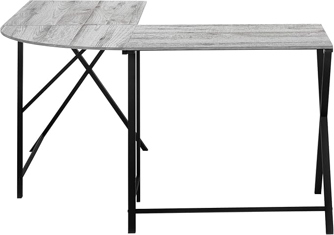 Monarch Specialties I 7196 Computer Desk Home Office Corner 55 L L Shape Work Laptop Metal Laminate Grey Black Contemporary Modern