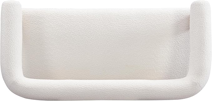 Christopher Knight Home Celen Modern Boucle Fabric Upholstered Loveseat with Round Armrest and Rubberwood Frame Comfy Living Room 2-Seater Sofa Space-Saving Couch for Hotel/Apartment Beige+Natural