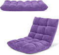 LDAILY 14-Position Floor Chair Adjustable Gaming Chair with Strong Back Support Padded Cushion Folding Couch Recliner Sofa Ideal for Floor Seating Reading Gaming(Purple)