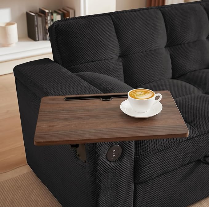 Large Size Convertible Sleeper Sofa BedPolka dot Velvet Pull Out Futon Couch with Storage handrails &amp Rotating Side TablesConvertible Sofa Couch for Living RoomRV