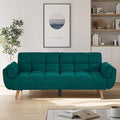 Convertible futon Sofa Bed Sleeper Sofa Bed with Adjustable backrest Small Space Small Sofa Living Room Bedroom (Green)