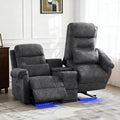 Power Lift Recliner LoveseatVelvet Reclining Loveseat Sofa RV Couch with ConsoleDual Power Lift Recliner Chair for Elderly with Heat and MassageElectric Lift Chairs for Living Room (Gray)