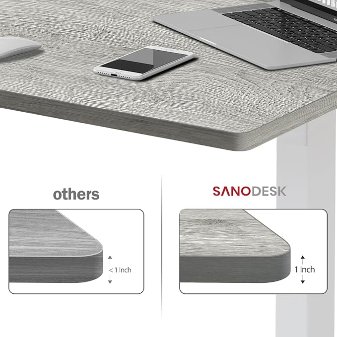 Whole-Piece Particle Board Table Top for Standing Desk and Home Office Desk DIY 48x24x1 Inch Grey Oak Veneers Desk Top