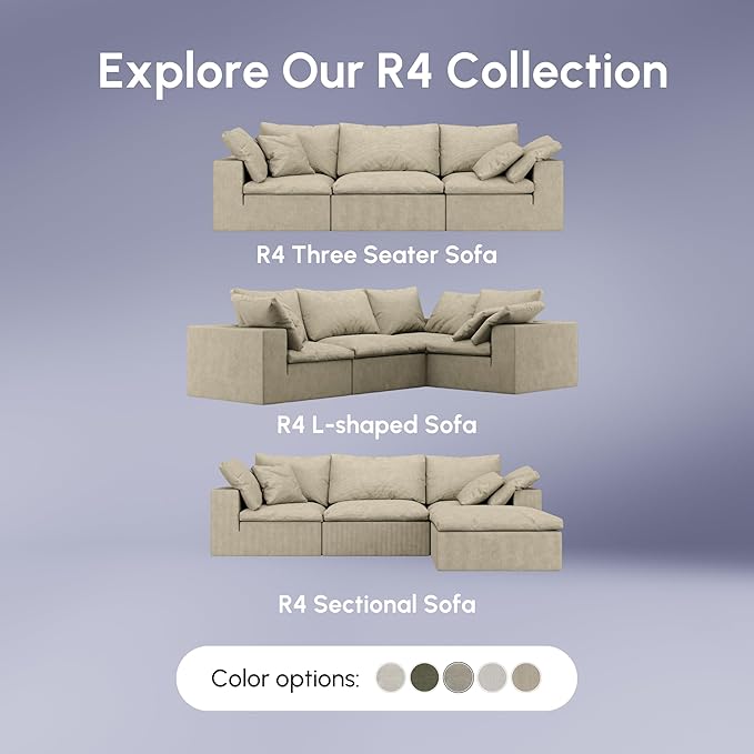 ROVE LAB R4 Loveseat Sofa – Cloud-Soft SmartFoam® Comfort – Modular No-Tool Setup – 100% Foam Structure – Hypoallergenic Spill-Resistant