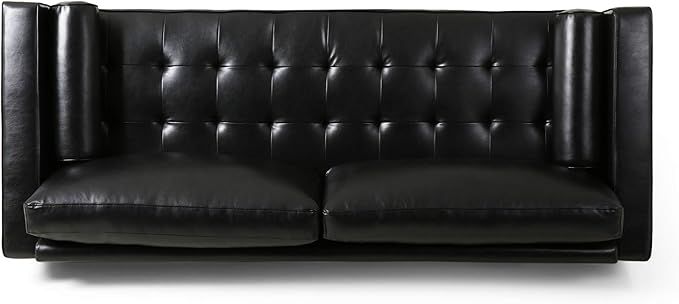 Christopher Knight Home Malinta Sofas Midnight Black + Espresso