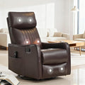 Brown 360° Swivel Rocker Recliner Chair Massage Reclining Chair with 8-Point Vibration &amp Lumbar Heat for Adults Elderly 155° Recline Easy Assembly for Living Room