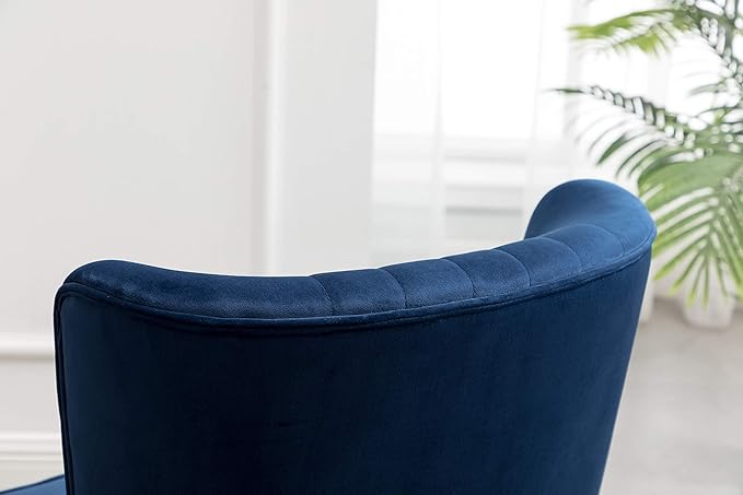 Elon Contemporary Velvet Upholstered Accent Chair Blue
