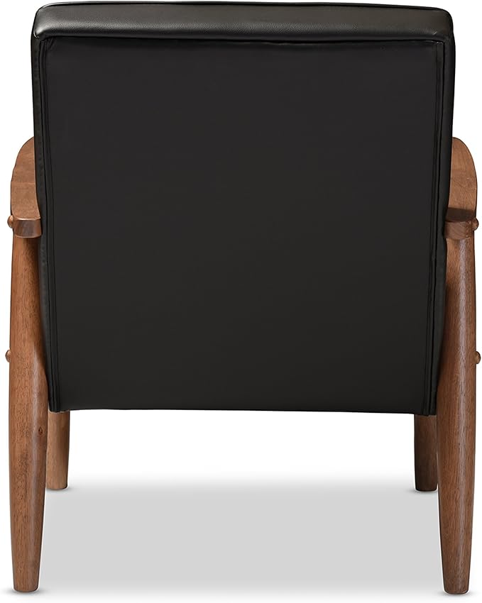 Baxton Studio BBT8013-Black Chair armchairsWood Black
