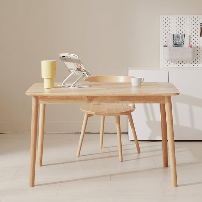 Livinia Daon Solid Wood Computer Desk Modern Minimalist Wooden Writing Desk with Spacious Tabletop and Rounded Corners Sturdy Workstation for Home Office or Study Natural