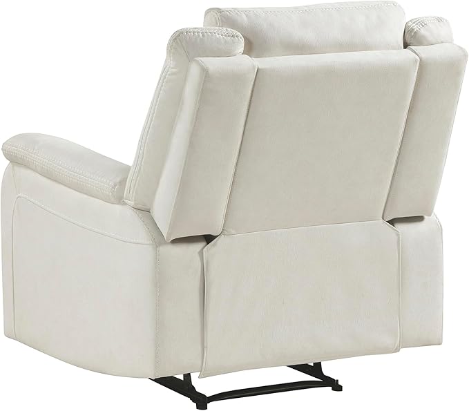 Lexicon Manual Recliner Chair Polished Microfiber Reclining Sofa Chair Home Theater Seating Wall Hugger Manual Recliner for Living Room/Office/Apartment Beige